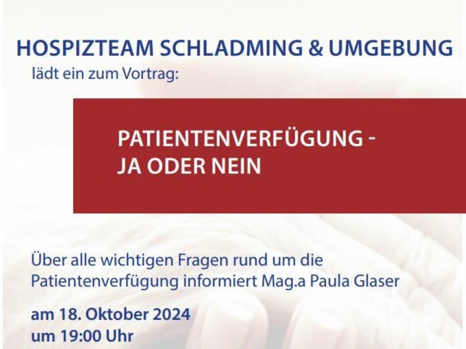 Vortrag Patientenverfügung  - Impression #1 | © Hospizteam Schladming & Umgebung 