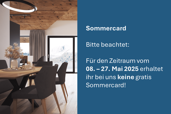 Pure Alpine Suites Sommercard