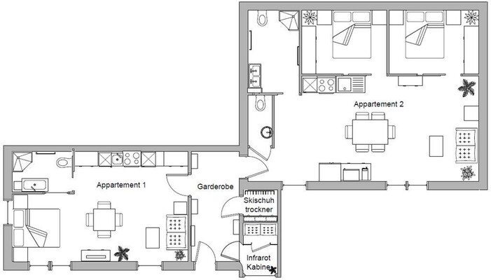 Raumaufteilung Appartements